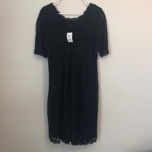 Black lace maternity dress